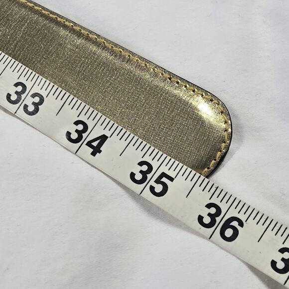 Paloma Picasso X Gold Metallic Kiss Belt Leather Made in Italy VTG Size L/80 - Picture 10 of 14